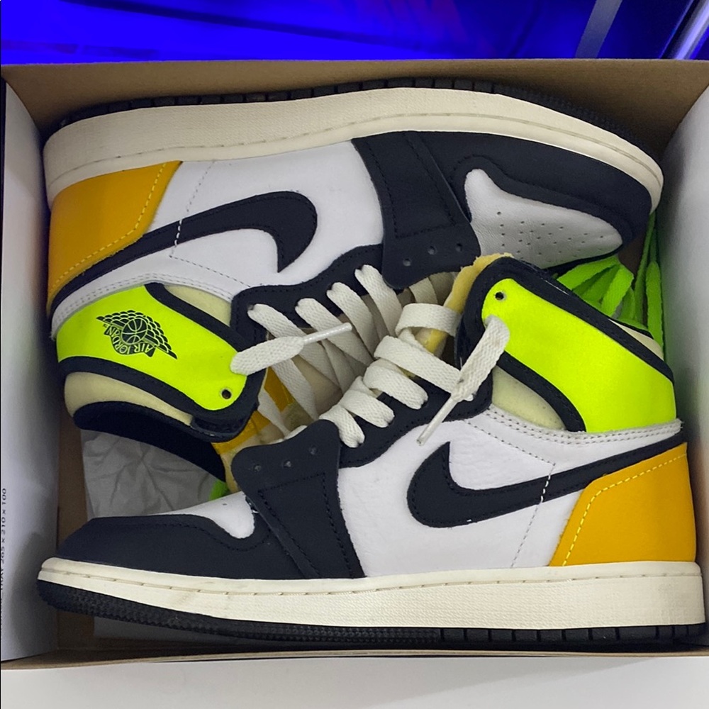 Nike Air Jordan High-Top Sneakers - Black, White, Yellow
